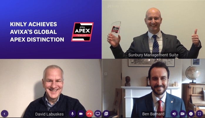 Kinly achieves AVIXA APEx distinction